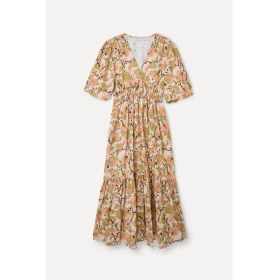 Resim MUDO Floral Desenli A Form Midi Elbise 