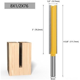 Resim Geeroyoo Ahşap İşleme Tezgahı İçin Uzun Bladeli İki Yollu Yuva Açıcı, Kesici Ve Kenar Düzeltici Uç 8x1/2x76 - Dayanıklı Ve Hassas Performans 