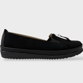 Resim Kadın Ortopedik Fermuar Detay Comfort Mevsimlik Ayakkabı Siyah Siyah 