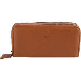 Resim Karalı Deri Hakiki Deri Unisex Portföy Cüzdanı Taba Bc401-03 