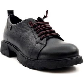 Resim Venüs 2553801k Kadın Hakiki Deri Lastik Bağ Kalın Taban Günlük Ayakkabı Siyah 