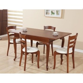 Resim Masa Sandalye Takım Model Kayın Lükens Aslan Ayak Parlak Ceviz Merdiven Sırt Sandalye El Yapım 