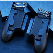 Resim Siyah-iPad Uyumlu Android Tablet Tetik Pubg 6 Parmak Yangın Aksesuarları Denetleyici Gamepad Joystick Oyun Oyunu 