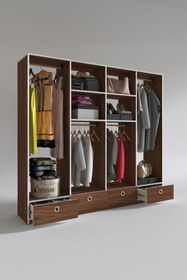 Resim Kenzlife Giysi Dolabı 4 Bölmeli 4 Çekmeceli Kamil 182*200*42 Cvz Dolap Kapaksız 