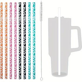 Resim MLKSI 40oz 30oz Bardak Tumbler için Saman Yedek, 40oz için 8 Adet Ekstra Uzun Yeniden Kullanılabilir Samanlar, süt yazı tipi 