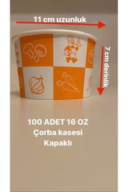 Resim wellpack Çorba Kasesi 16 Oz Kapaklı 100ad 