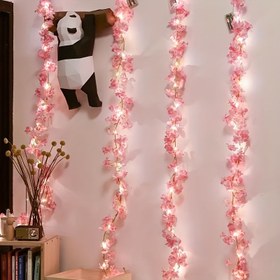 Resim 1 adet, Kiraz Çiçeği Peri Işıkları (1m/2m/5m seçenekli) - AA Pil ile çalışır, yatak odası duvar süslemeleri için uygun, parti, düğün, ayrıca Noel, Sevgililer Günü, Anneler Günü gibi tatillerde dekorasyonlar için uygundur (piller dahil değildir), Çıkış: 