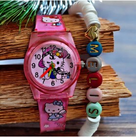 Resim Black Point Su Geçirmez Pembe Renk Kız Çocuk Saati ,Hello Kitty Kız Çocuk Saati ve İsme Özel bileklik 