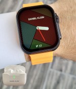 Resim Daniel Klein Android/ios Uyumlu Arama Özellikli Turuncu Renk Kordonlu Akıllı Kol Saati ve Bluetooth Kulaklık 