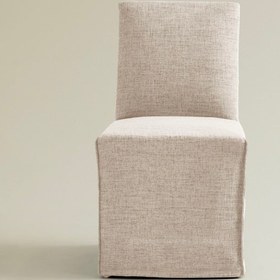 Resim Cape Chair Without Armrest - Linen Look-Anthracite / Removable Cover 