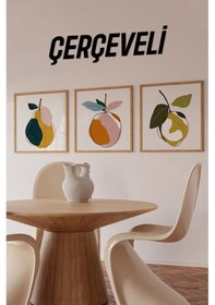 Resim Ahşap Çerçeveli Mdf Kare Tablo Seti Mutfak Için Setler 2 42 X 42 Çerçeveli Kr4051 