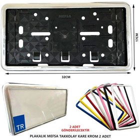 Resim Plakalık Plastik Tak Kolay Kare Krom Çerçeveli 2 Adet 