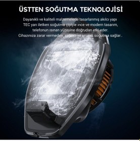 Resim Polham Oyuncular Ve Yayıncılar İçin Telefon Soğutucu Rgb Led Işıklı Tasarım 4500 Rpm Turbo Fan Tripod Uyumlu Sessiz Soğutma 
