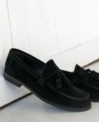 Resim Deery Erkek Siyah Hakiki Süet Püsküllü Loafer 