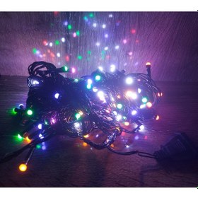 Resim 10m 100 Led Damla Uçlu Led Işık Rgb Işık Siyah Kablo Renkli 