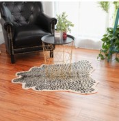 Resim Teltree Leopar Desenli Dekoratif Halı - Oturma Odası, Yatak Odası, Çocuk Odası İçin 100x94cm - Gerçekçi Doğa Stili Zemin Dekoru 