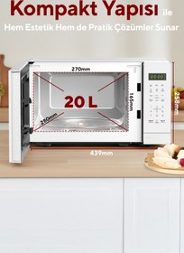 Resim KUMTEL HM-11 Dijital Mikrodalga Fırın - Beyaz 