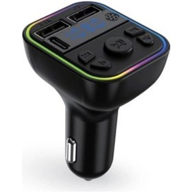 Resim Rgb Bluetooth Araç Kiti Transmitter Usb Type-c Mp3 Sd Kart Flash Hızlı Çakmaklık Şarjı 