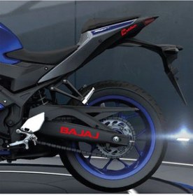 Resim Bajaj Yazılı Kırmızı Arka Maşa Sticker Etiket Modeli 