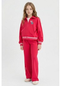 Resim Defacto Kız Çocuk 2li Takım Fermuarlı Sweatshirt Eşofman Altı G8040a826sprd345 Kırmızı-rd345 