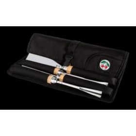 Resim Kirschen Two Cherries Ahşap Oyma Temel Set İlave Aletler Seti 4 Parça Rulo Bez Çantalı 