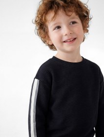 Resim Erkek Bebek Bisiklet Yaka Uzun Kollu Pamuklu Oversize Sweatshirt 