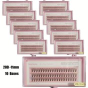 Resim 10 Kutu 20D Pembe Doğal C Kıvrım Sahte Kirpikler 20D 8-14mm Kirpik Kümeleme, DIY Göz Makyajı için Kirpik Uzatma, Yumuşak ve Tüylü, Son Göz Uzun Sackvis nagara 