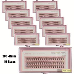Resim 10 Kutu 20D Pembe Doğal C Kıvrım Sahte Kirpikler 20D 8-14mm Kirpik Kümeleme, DIY Göz Makyajı için Kirpik Uzatma, Yumuşak ve Tüylü, Son Göz Uzun Sackvis nagara 