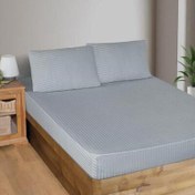 Resim Maxstyle Fitted Saten Çift Kişilik Çarşaf + Yastık Kılıfı Gri 