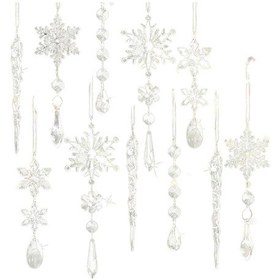 Resim Anjiexun 10 Parça Akrilik Kristal Noel Süsleri Seti 