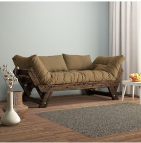 Resim Woodesk Adalar Modern Ceviz-camel Renk Ahşap Kanepe 