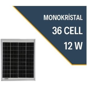 Resim Uretech 12 Watt 36 Hücre 12 V Monokristal Solar Güneş Paneli 