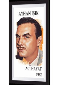 Resim ayhan ışık yeşilçam temalı çerçeve görünümlü mini ahşap poster 