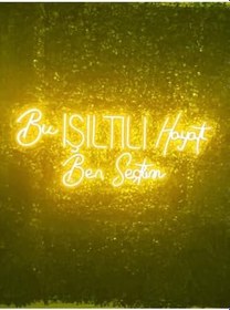 Resim Bu Işıltılı Hayatı Ben Seçtim Yazılı Neon Led Aydınlatma Tabela Güzellik Merkezi Dekorasyon 80x40 Cm Sarı, ışıktıtek 