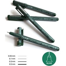 Resim copic Multiliner Olive Set (0,05, 0,1, 0,3, 0,5) 