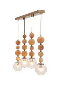 Resim Mudo Home Wood Bead 4lü Sıralı Sarkıt Kahverengi 