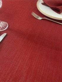 Resim Simli Dertsiz Salon Masa Örtüsü Kırmızı 