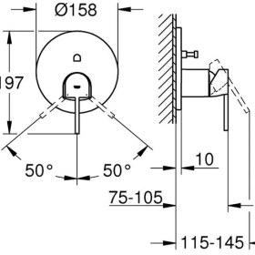 Resim Grohe Plus Ankastre Banyo Duş Bataryası 2 çıkışlı divertörlü- 24060003 