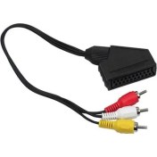 Resim Scart Adaptör Dişi Rca Erkek 20 cm Kablo 