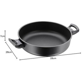 Resim Permadur Excellent Güveç Tavası 28 Cm İndüksiyon, Yüksek Kenar, Alüminyum Kaplama, Alev Korumalı Plastik Sap Açık Bakır 