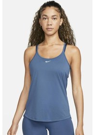 Resim Nike Dri-fit Training One Elastika Women's Tank Top Kadın Spor Atlet Mavi Mavi 