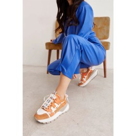 Resim Nilufarr Sergio Turuncu Süet Kalın Tabanlı Kadın Sneaker 