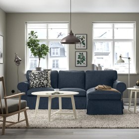 Resim IKEA Mavi Rahat Kanepe - Uzanma Koltuklu 3'lü Kanepe 