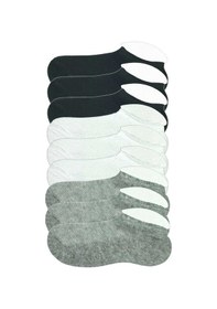 Resim 9 Adet Çocuk Sneaker Patik Çorap Siyah Beyaz Gri Çok Renkli 
