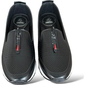 Resim Ortopedik Nefes Alır Günlük Babet Ayakkabı Siyah-siyah Siyah 