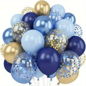 Resim 42 Balon Seti - Deniz, Altın ve Makaron Mavisi - Lateks Malzemeli, 3-6 Yaş Aralığı İçin Uygun, Elektrik Gerektirmez, Düğünler, Gelin Duşları, Doğum Günleri, Cinsiyet Açıklamaları ve Duşlar İçin Mükemmel 