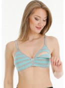 Resim Kapsız Emzirme Sütyeni Çizgili Mint-gri 