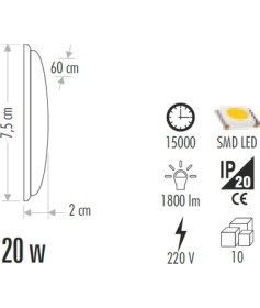 Resim Cata Ct-2474 18w Ledli Bant Armatür Beyaz Cata 
