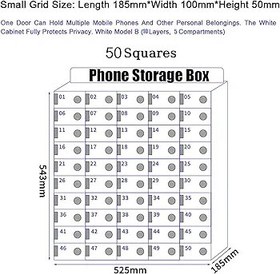 Resim Duvara Monte Akrilik Cep Telefonu Soyunma Kutusu Telefonlar için 50 Yuvalı Depolama Dolabı Nized Telefon Cep Tablosu Güvenli Cep Telefonu Depolama Çözümleri 