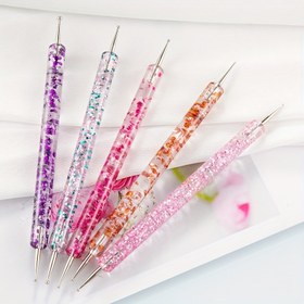 Resim 5 çift uçlu taş toplama kalemleri, tırnak süsleme için kalemler, tırnak sanatı DIY dekorasyonu için süsleme araçları 